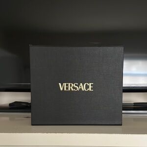Versace Black Gift Box with Gold Lettering